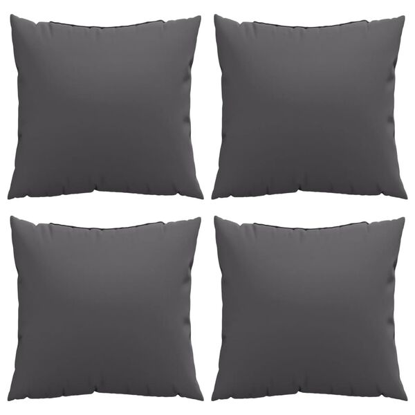 vidaXL Coussins de canap&eacute; 4 pcs anthracite 40x40 cm tissu