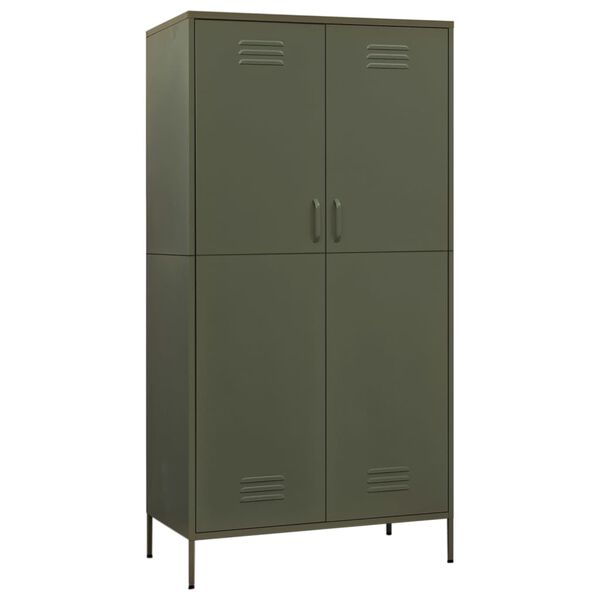 vidaXL Garde-robe Vert olive 90x50x180 cm Acier
