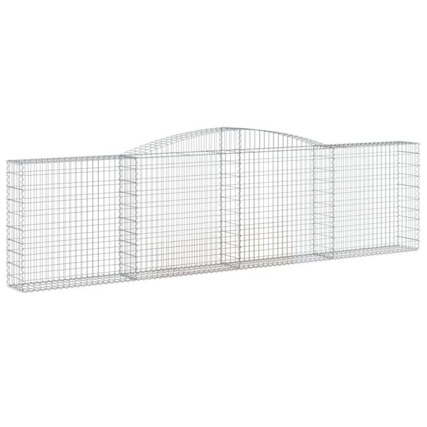 vidaXL Paniers &agrave; gabions arqu&eacute;s 8 pcs 400x30x100/120 cm Fer galvanis&eacute;