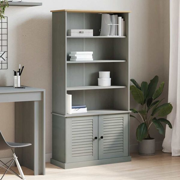 vidaXL Biblioth&egrave;que VIGO gris 85x35x170 cm bois massif de pin