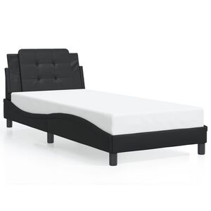 vidaXL Cadre de lit sans matelas Zadar noir 100x203 cm similicuir