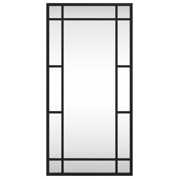 vidaXL Miroir mural noir 30x60 cm rectangulaire fer