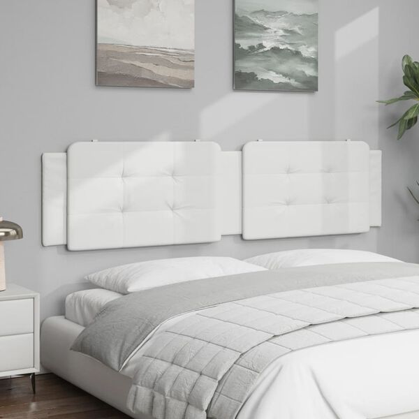 vidaXL Coussin de tête de lit Zadar blanc 193 cm similicuir