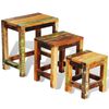vidaXL Table gigogne 3 pcs vintage Bois de r&eacute;cup&eacute;ration