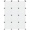 vidaXL Organiseur de rangement en cube avec 12 cubes et portes en PP transparent