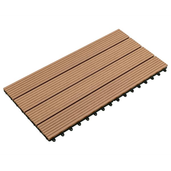 vidaXL Carreaux de terrasse 6 pcs WPC 60x30 cm 1,08 m² Marron