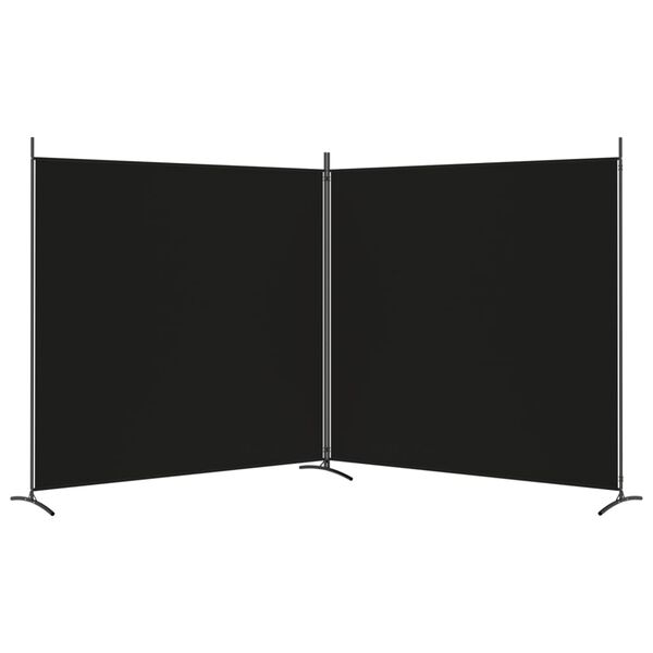 vidaXL Cloison de s&eacute;paration 2 panneaux Noir 348x180 cm Tissu