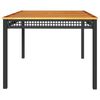 vidaXL Table de jardin noir 180x90x75 cm r&eacute;sine tress&eacute;e et bois acacia