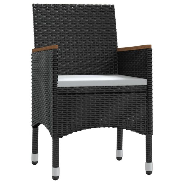 vidaXL Ensemble à manger de jardin avec coussins 5 pcs Noir