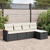 vidaXL Salon de jardin 5 pcs avec coussins noir r&eacute;sine tress&eacute;e