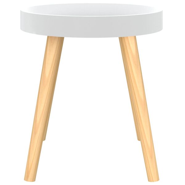 vidaXL Table d'appoint Blanc 38x38x40 cm Bois ing&eacute;nierie et pin massif