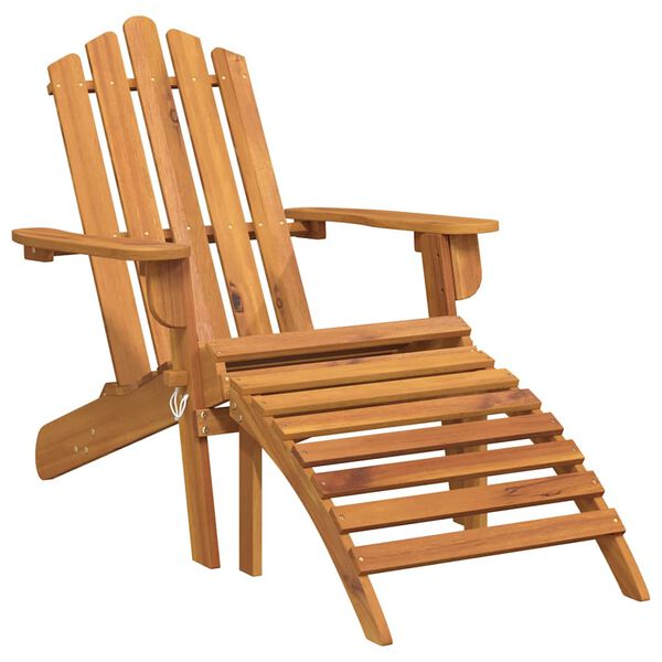 vidaXL Chaises Adirondack de jardin repose-pieds lot de 2 Bois acacia