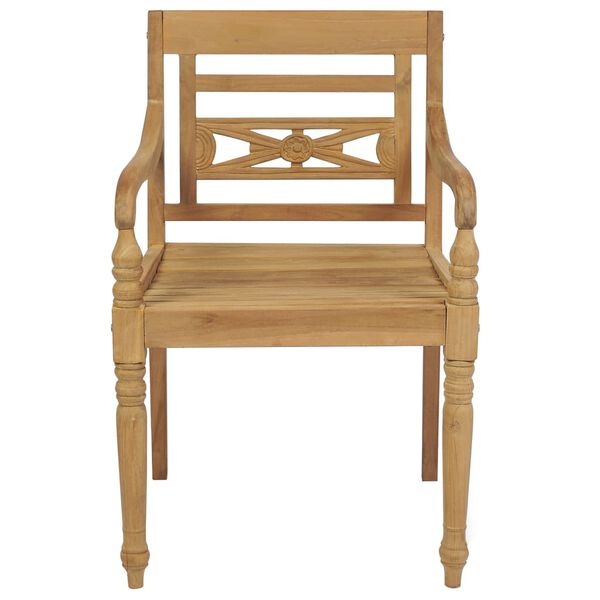 vidaXL Chaises Batavia lot de 6 Bois de teck solide