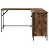 vidaXL Bureau chêne fumé 141x141x75 cm bois d'ingénierie