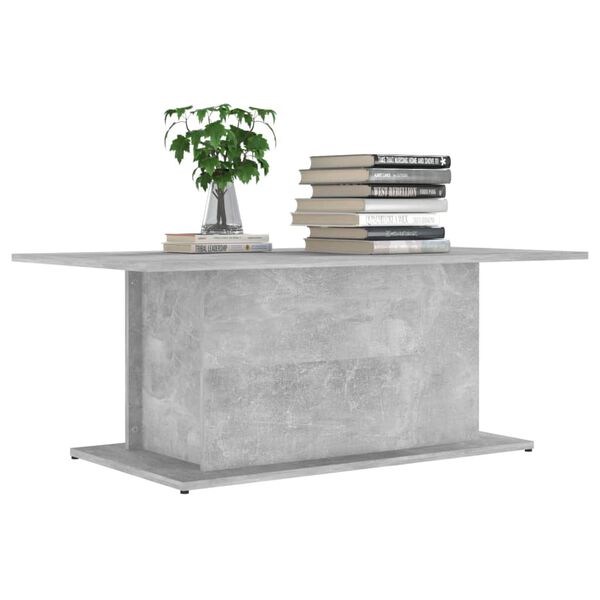 vidaXL Table basse gris b&eacute;ton 102x55,5x40 cm bois d'ing&eacute;nierie