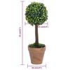 vidaXL Plantes de buis artificiel 2 pcs avec pots Boule Vert 33 cm