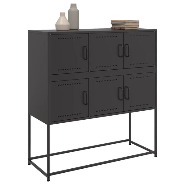 vidaXL Buffet noir 100,5x39x107 cm acier