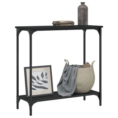 vidaXL Table console noir 75x30,5x75 cm bois d'ingénierie