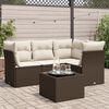 vidaXL Salon de jardin avec coussins 5 pcs marron r&eacute;sine tress&eacute;e