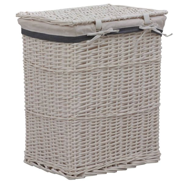 vidaXL Panier à linge Blanc Saule