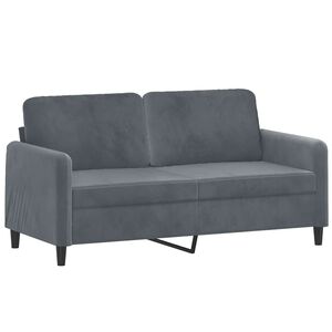 vidaXL Canap&eacute; &agrave; 2 places Gris fonc&eacute; 140 cm Velours