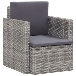 vidaXL Chaise de jardin avec coussins R&eacute;sine tress&eacute;e Gris