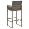 vidaXL Tabourets de bar jardin coussins lot de 2 gris r&eacute;sine tress&eacute;e