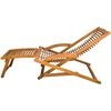 vidaXL Chaise de terrasse avec repose-pied Bois d'acacia solide