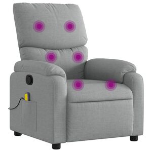 vidaXL Fauteuil de massage inclinable gris clair tissu