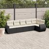 vidaXL Salon de jardin 6 pcs avec coussins noir r&eacute;sine tress&eacute;e