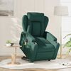 vidaXL Fauteuil inclinable de massage électrique vert foncé tissu