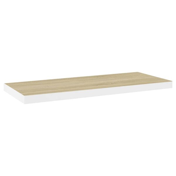 vidaXL &Eacute;tag&egrave;res flottantes 4 pcs ch&ecirc;ne et blanc 80x23,5x3,8 cm MDF