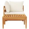 vidaXL Salon de jardin 2 pcs avec coussins blanc crème Bois d'acacia