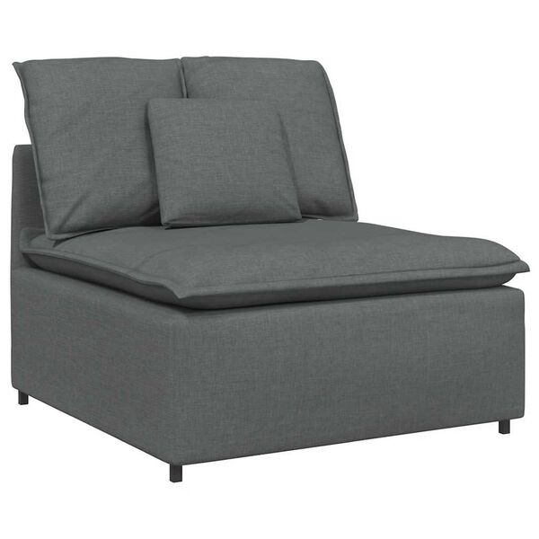 vidaXL Canapé modulaire avec coussins en tissu gris foncé