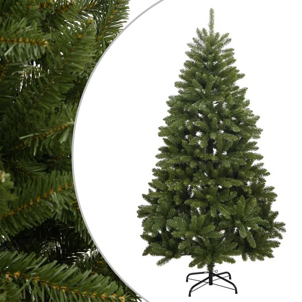 vidaXL Sapin de No&euml;l artificiel &agrave; charni&egrave;res avec support vert 240 cm