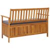 vidaXL Banc de rangement de jardin 120 cm Bois d'acacia solide