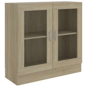 vidaXL Armoire &agrave; vitrine Ch&ecirc;ne sonoma 82,5x30,5x80cm Bois d'ing&eacute;nierie