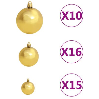 vidaXL Arbre de Noël artificiel pré-éclairé et boules blanc 240 cm