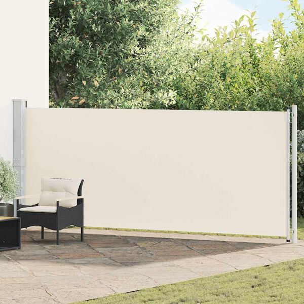 vidaXL Auvent lat&eacute;ral r&eacute;tractable de patio 600x160 cm cr&egrave;me