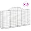 vidaXL Paniers &agrave; gabions arqu&eacute;s 10 pcs 200x30x100/120 cm Fer galvanis&eacute;