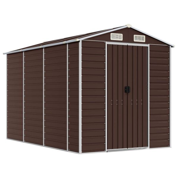 vidaXL Abri de jardin marron 191 x 300 x 198 cm en acier galvanis&eacute;