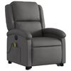 vidaXL Fauteuil inclinable de massage &eacute;lectrique gris cuir v&eacute;ritable