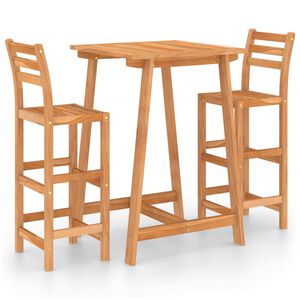 vidaXL Ensemble de bar d'extérieur 3 pcs Bois d'acacia massif