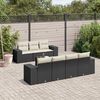 vidaXL Salon de jardin 8 pcs avec coussins noir r&eacute;sine tress&eacute;e