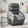 vidaXL Fauteuil inclinable de massage gris similicuir