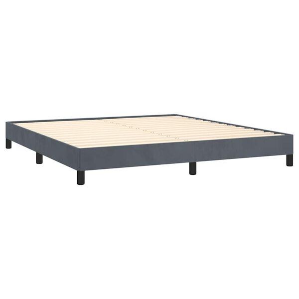 vidaXL Cadre de lit sans matelas gris foncé California velours