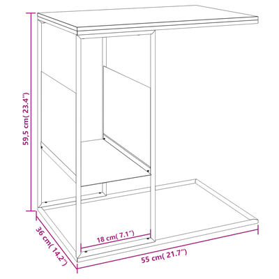 vidaXL Table d'appoint Blanc 55x36x59,5 cm Bois d'ingénierie