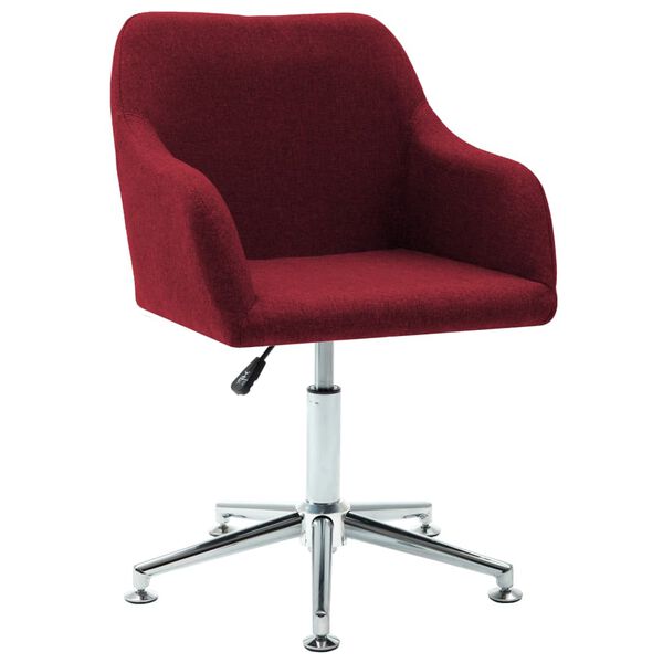 vidaXL Chaise pivotante de bureau Rouge bordeaux Tissu