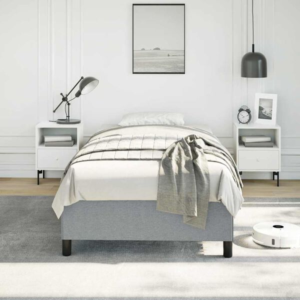 vidaXL Cadre de lit gris clair 100x203 cm tissu