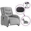 vidaXL Fauteuil inclinable de massage &eacute;lectrique gris clair tissu